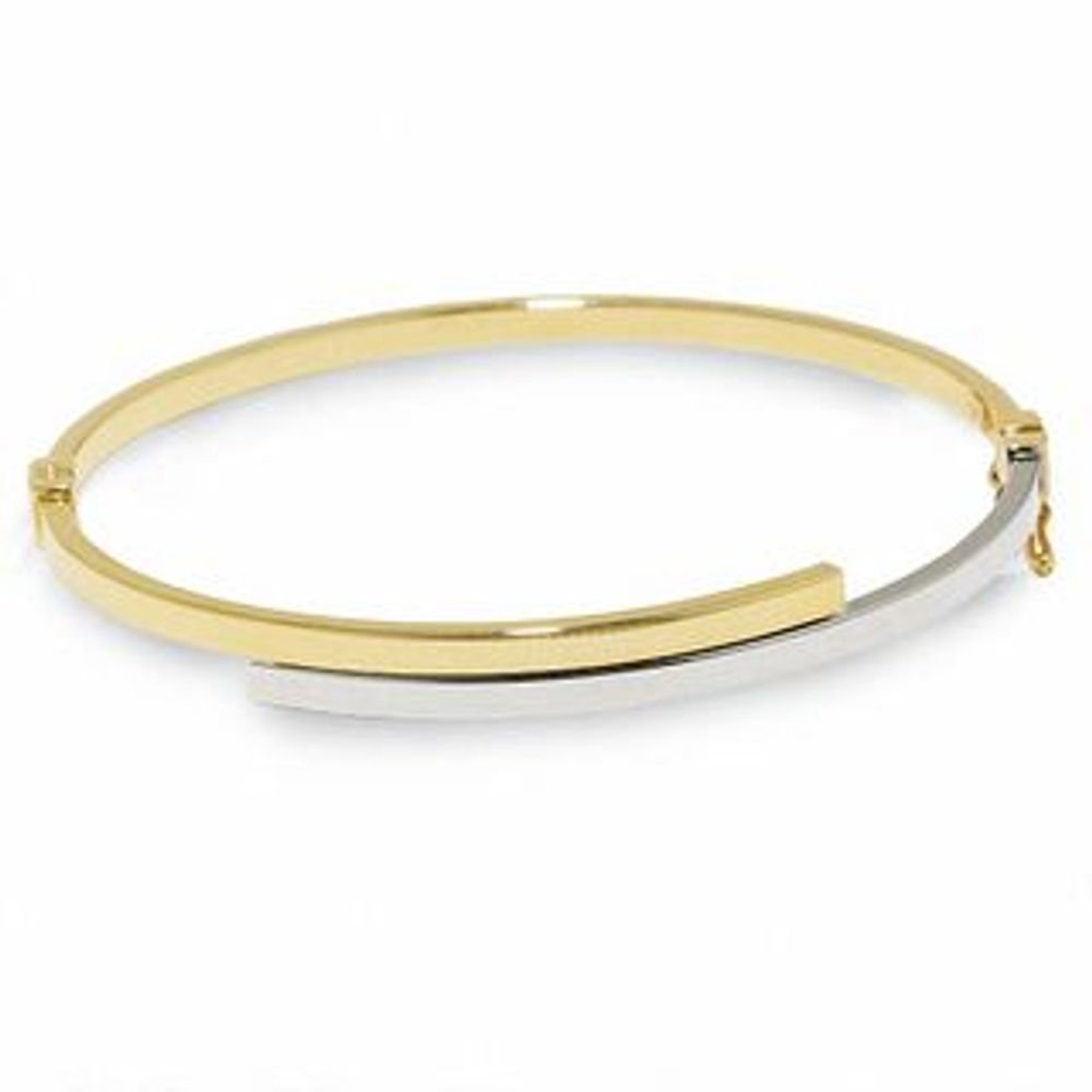 10K Two-Tone Gold Bypass Bangle|Peoples Jewellers