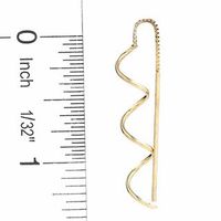 14K Gold Wavy Stick Threader Earrings|Peoples Jewellers