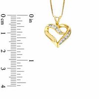 0.11 CT. T.W. Diamond Crossover Heart Pendant in 10K Gold|Peoples Jewellers