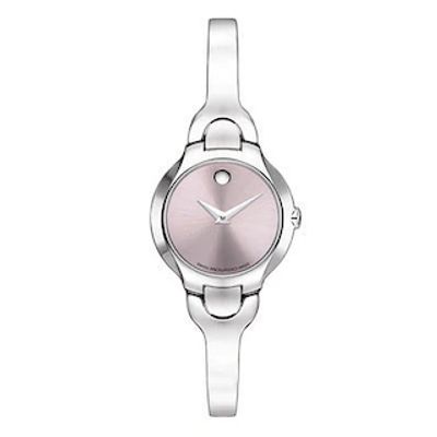 Ladies' Movado Kara™ Pink Mirror Dial Bangle Watch in Stainless Steel (Model: 0605284)|Peoples Jewellers