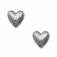 14K White Gold Puffed Heart Stud Earrings|Peoples Jewellers