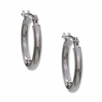 13.0mm Medium Hoop Earrings in 14K White Gold|Peoples Jewellers