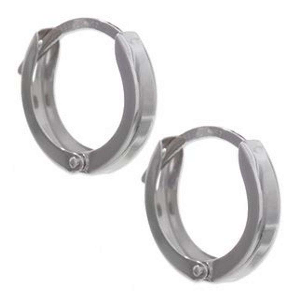 14K White Gold Light Hoop Earrings|Peoples Jewellers