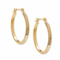 14K Gold Knife Edge Oval Hoop Earrings|Peoples Jewellers