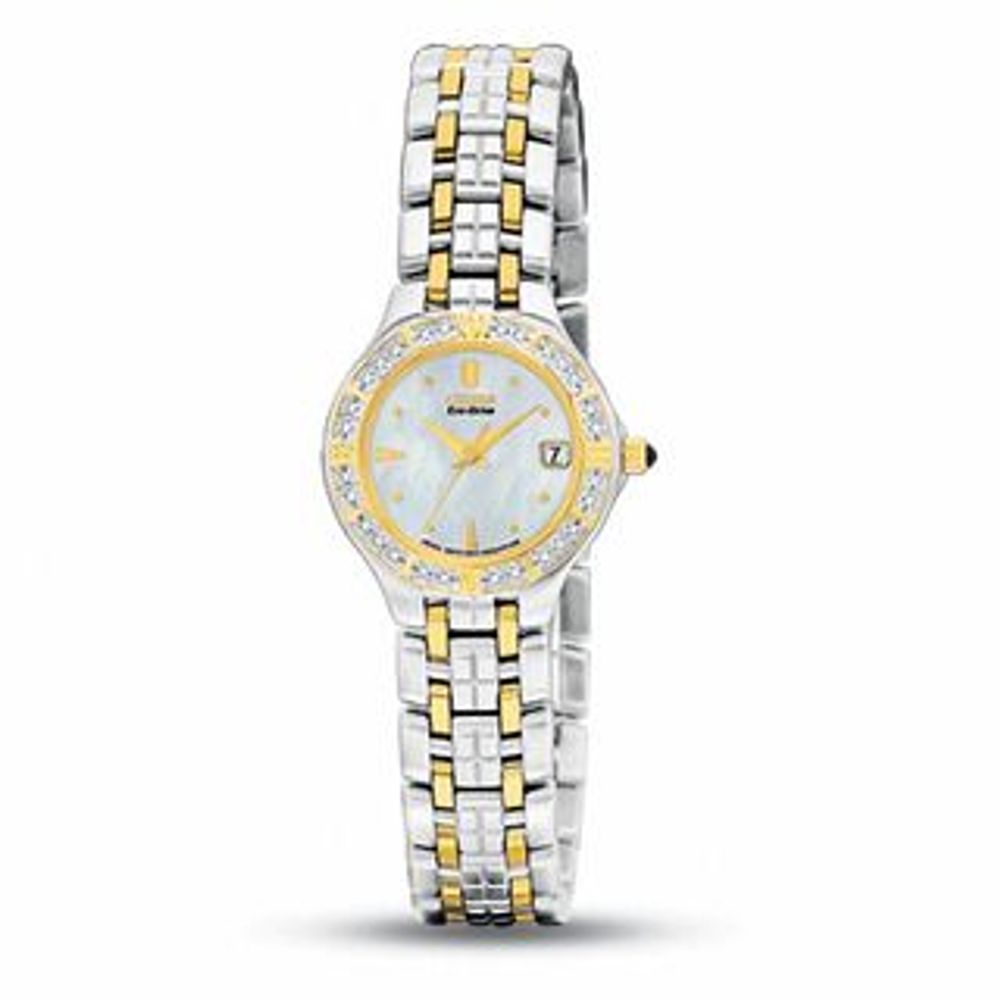 Ladies' Two-Tone Citizen Eco-Drive Lucca Watch (Model: EW0694-56D)|Peoples Jewellers