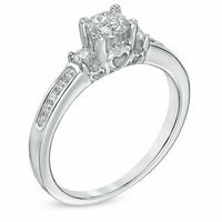 CT. T.W. Diamond Past Present Future® Engagement Ring in 14K White Gold|Peoples Jewellers