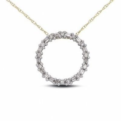 0.17 CT. T.W. Diamond Circle Pendant in 10K Gold|Peoples Jewellers