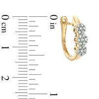 0.25 CT. T.W. Diamond Triple Flower Hoop Earrings in 10K Gold|Peoples Jewellers