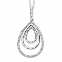 0.30 CT. T.W. Diamond Triple Teardrop Pendant in 10K Gold|Peoples Jewellers