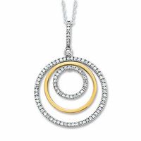 0.28 CT. T.W. Diamond Triple Circle Pendant in 10K Two-Tone Gold|Peoples Jewellers