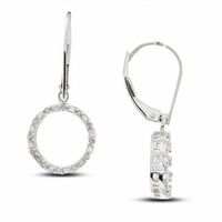 0.18 CT. T.W. Diamond Circle Earrings in 10K White Gold|Peoples Jewellers