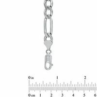 Men's 8.0mm Pavé Figaro Chain Bracelet in Sterling Silver - 9.0"|Peoples Jewellers