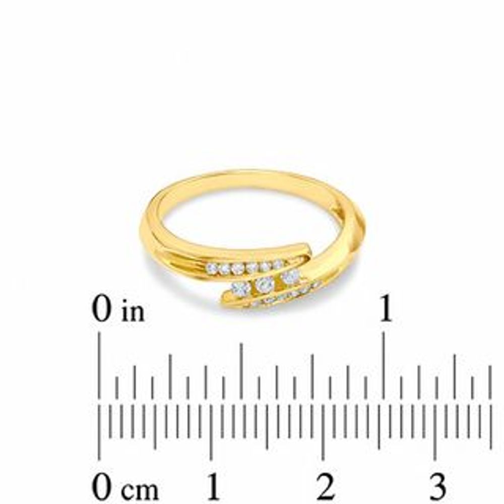 0.18 CT. T.W. Diamond Three Stone Bypass Ring in 10K Gold|Peoples Jewellers