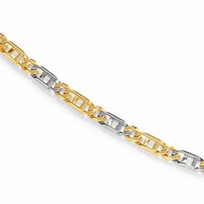 Men's Link Bracelet in 10K Two-Tone Gold|Peoples Jewellers