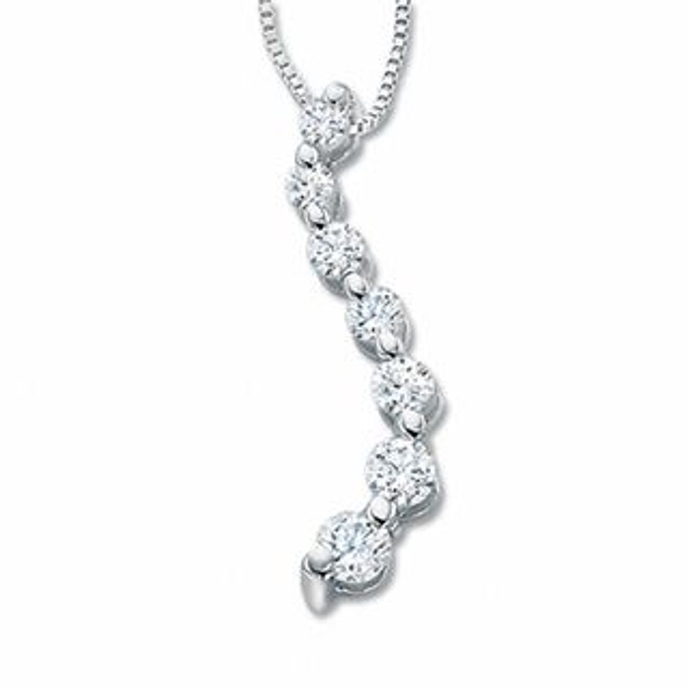 CT. T.W. Journey Diamond Curve Pendant in 10K Gold|Peoples Jewellers