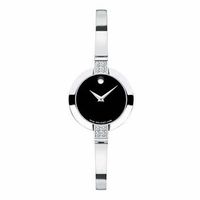 Ladies' Movado Bela Stainless Steel Bangle Watch with Diamond Accents (Model: 0605855)|Peoples Jewellers