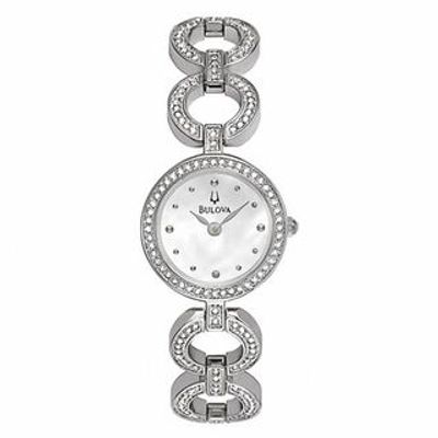 Ladies' Bulova Crystal Accent Watch with Mother-of-Pearl Dial (Model: 96T61)|Peoples Jewellers