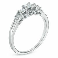 0.33 CT. T.W. Diamond Past Present Future® Ring in 14K White Gold|Peoples Jewellers