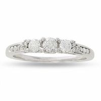 0.50 CT. T.W. Three Stone Diamond Past Present Future Ring in 14K White Gold|Peoples Jewellers