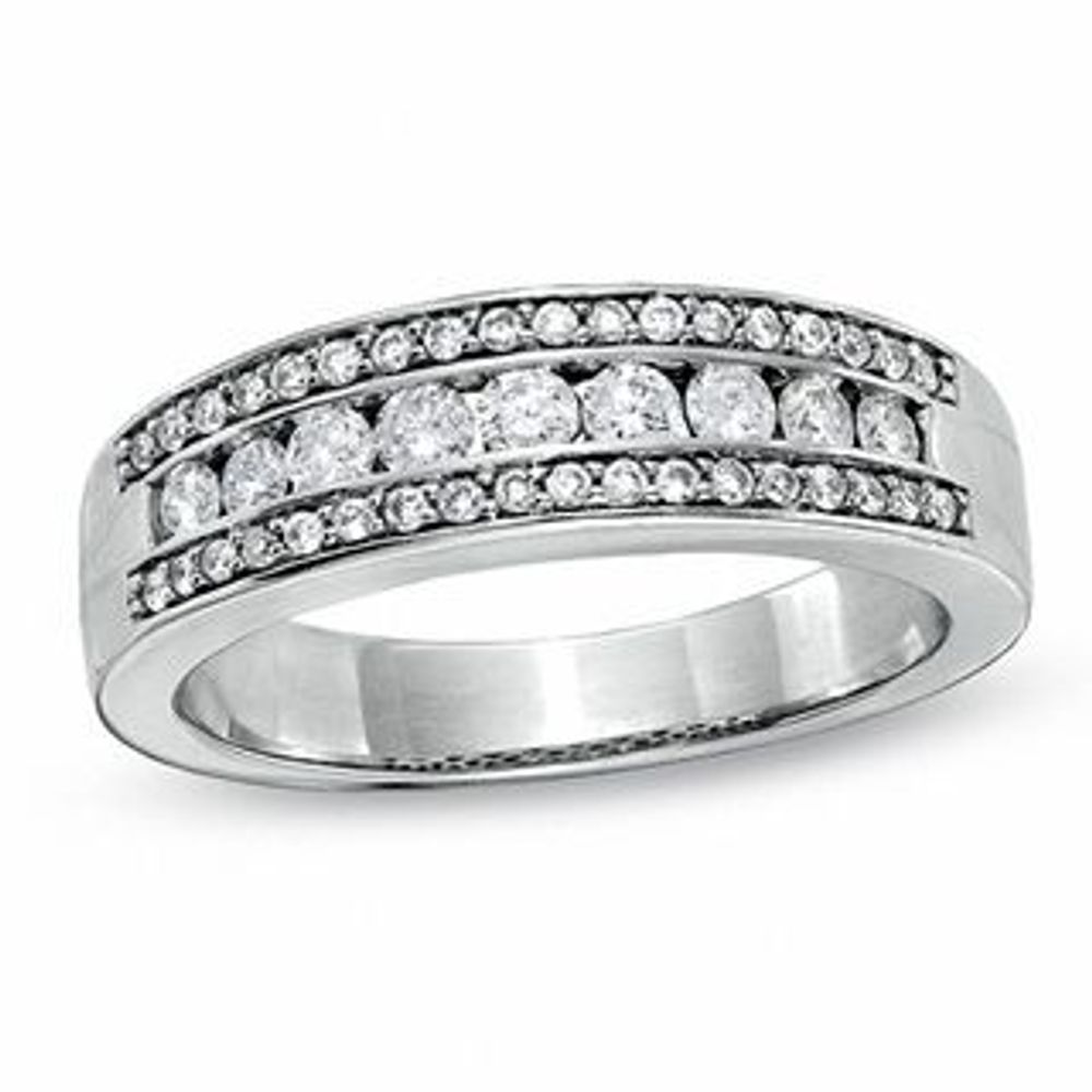 0.50 CT. T.W. Diamond Channel Band in 14K White Gold - Size 7|Peoples Jewellers