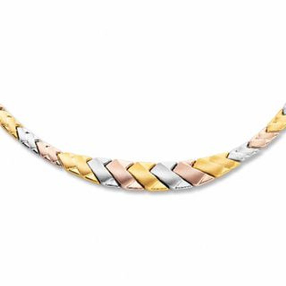 Stampato Necklace in 10K Tri-Tone Gold - 17"|Peoples Jewellers