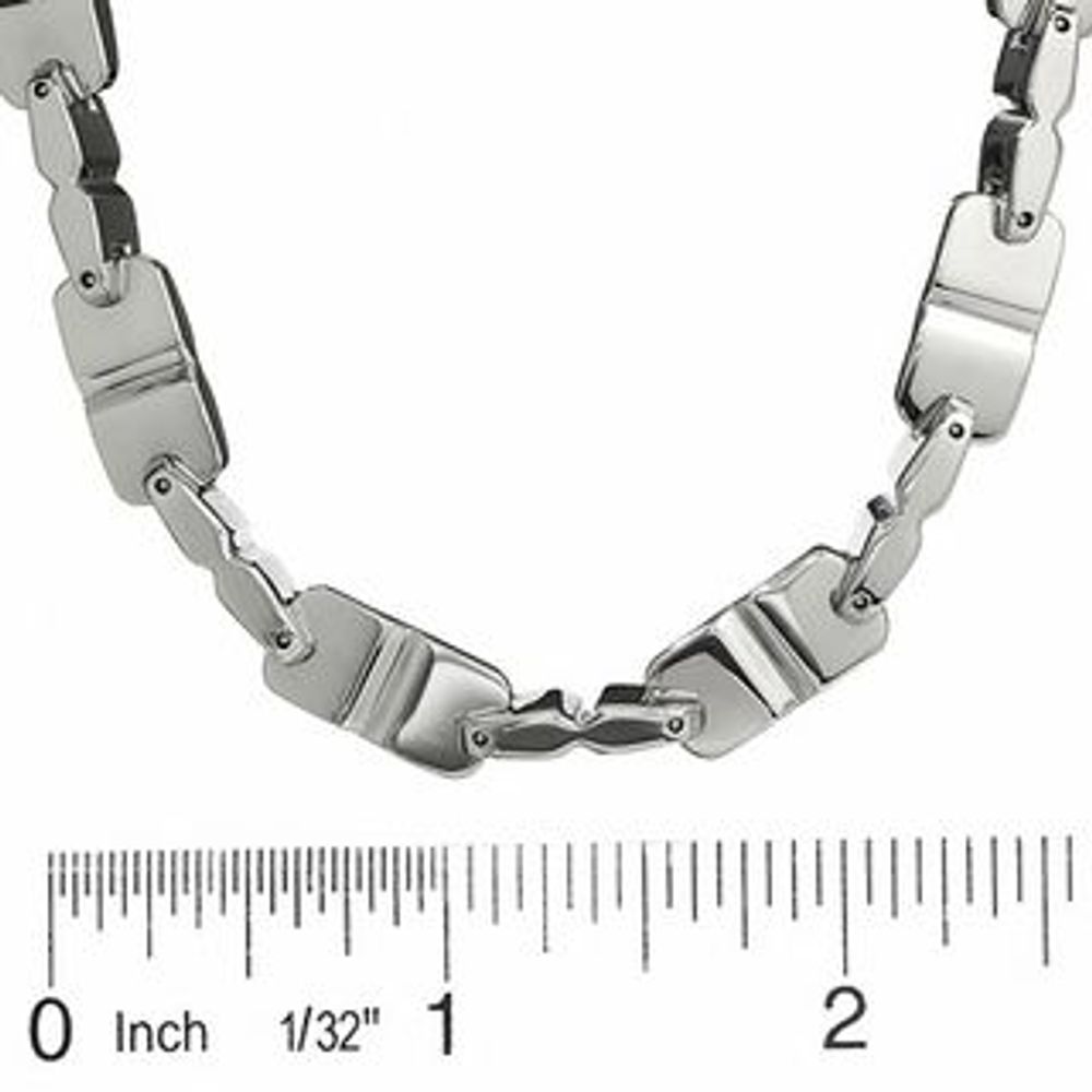Men's Alternating "D" Link Necklace in Stainless Steel - 24"|Peoples Jewellers