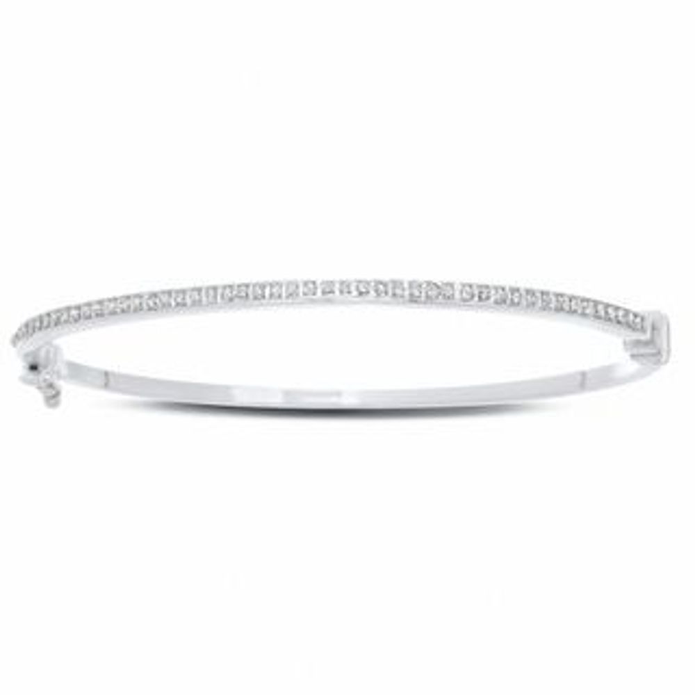 Ladies' Diamond Bangle in 14K White Gold|Peoples Jewellers