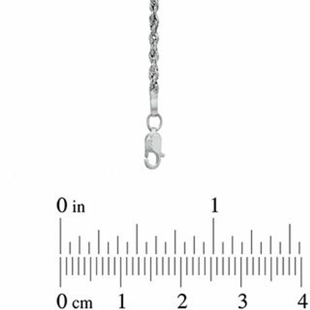 2.5mm Glitter Rope Chain Necklace in Hollow 10K White Gold|Peoples Jewellers