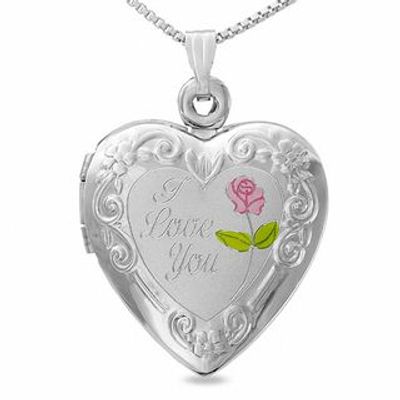 "I Love You" Heart Locket in Sterling Silver|Peoples Jewellers