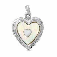 Mother-of-Pearl Heart Locket in Sterling Silver|Peoples Jewellers