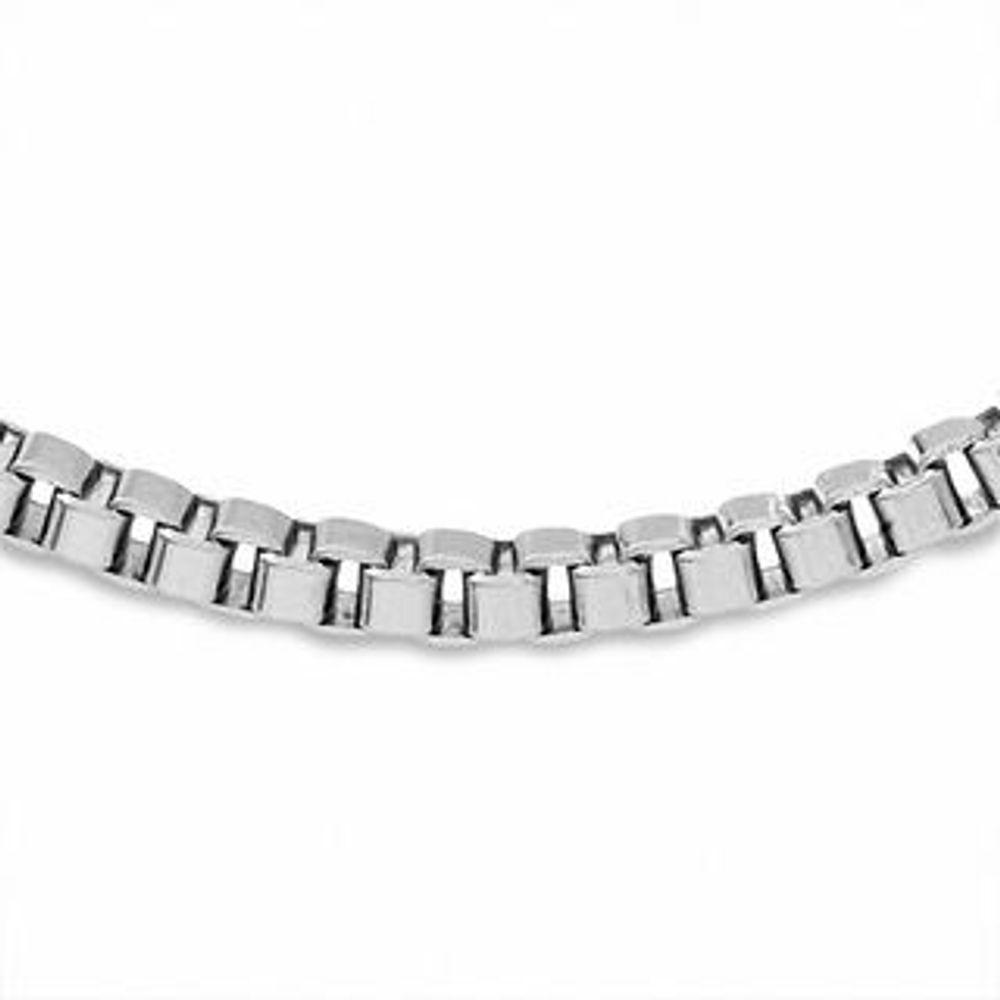 Men's 3.0mm Small Box Necklace in Stainless Steel - 24"|Peoples Jewellers
