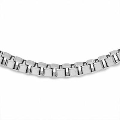 Men's 3.0mm Small Box Necklace in Stainless Steel - 24"|Peoples Jewellers