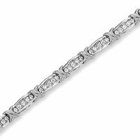 2.00 CT. T.W. Diamond Fashion "X" Bracelet in 10K White Gold|Peoples Jewellers