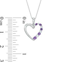 Journey Amethyst and Lab-Created White Sapphire Heart Pendant in 10K White Gold|Peoples Jewellers