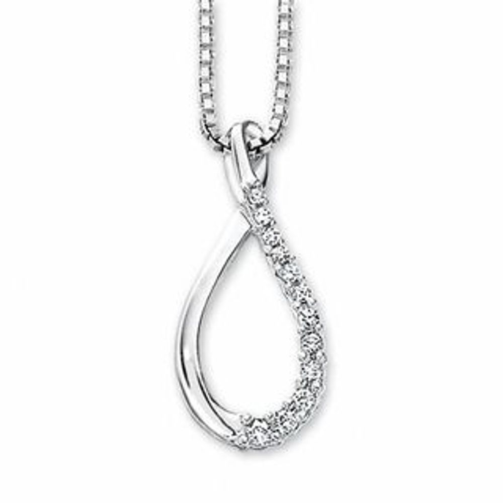 0.10 CTW Diamond Accent Infinity Pendant in Sterling Silver|Peoples Jewellers