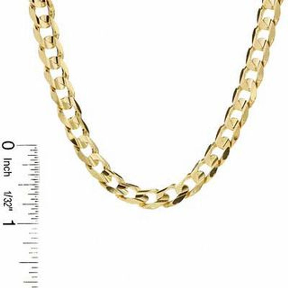 Men's 8.6mm Concave Curb Chain Necklace in 10K Gold - 22"|Peoples Jewellers