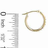 Diamond Fascination™ Small Round Hoop Earrings in 14K Gold|Peoples Jewellers