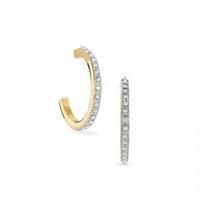 Diamond Fascination™ Medium C Hoop Earrings in 14K Gold|Peoples Jewellers