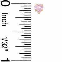 Child's 4.0mm Heart-Shaped Pink Cubic Zirconia Stud Earrings in 14K Gold|Peoples Jewellers