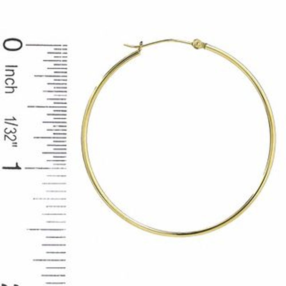 14K Gold 40mm Polished Hinged Hoop Earrings|Peoples Jewellers