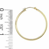 14K Gold 35mm Polished Square Hoop Earrings|Peoples Jewellers