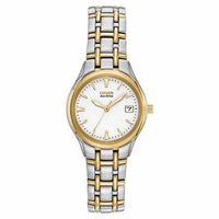 Ladies' Citizen Eco-Drive® Corso Two-Tone Bracelet Watch with White Dial (Model: EW1264-50A)|Peoples Jewellers