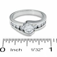 1.00 CT. T.W. Diamond Bezel Set Engagement Ring in 14K White Gold|Peoples Jewellers