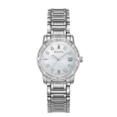 Ladies' Bulova Diamond Accent Sport Watch with Mother-of-Pearl Dial (Model: 96R105)|Peoples Jewellers