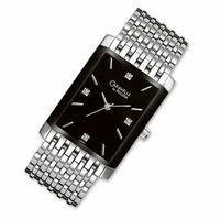 Men's Caravelle Diamond Accent Watch and Rectangular Black Dial (Model: 43D007)|Peoples Jewellers