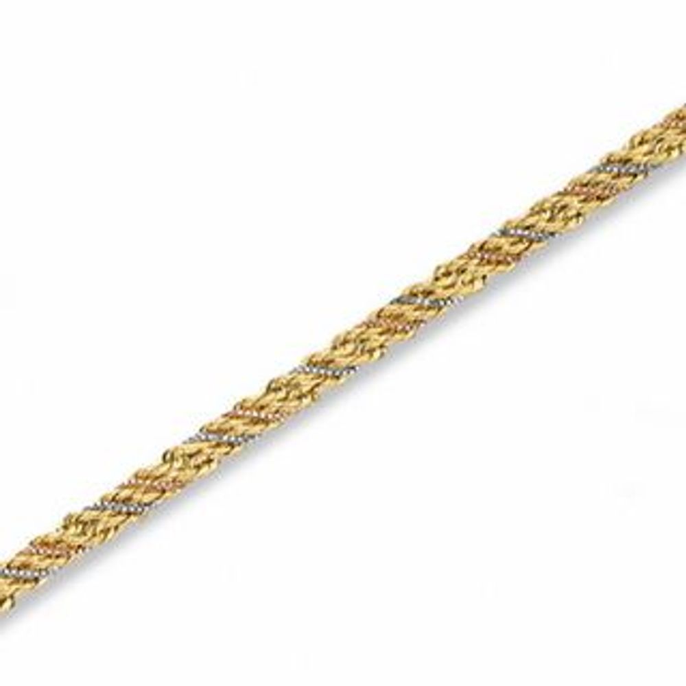 Rope Chain Bracelet in 14K Tri-Tone Gold - 7.5"|Peoples Jewellers