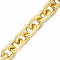 14K Two-Tone Gold Oval Link Bracelet with Diamond Accents|Peoples Jewellers