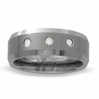 Men's Bezel Diamond Accent Tungsten Band|Peoples Jewellers