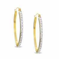 Diamond Fascination™ Medium Hoop Earrings in 14K Gold|Peoples Jewellers