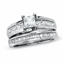 2.00 CT. T.W. Princess-Cut Diamond Bridal Set in 14K White Gold|Peoples Jewellers